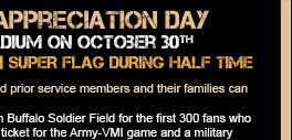 Army Football's Military Appreciation Day. Come see the Super Flag during half time